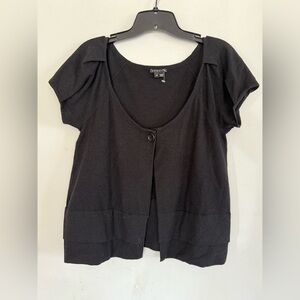 Theory Womens Merino Wool Black Soft Open Sweater, Soft, One Button, Size Small